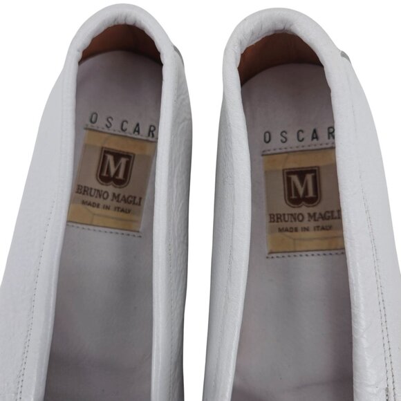 NEW Bruno Magli Italy Bone White Woven Leather Dress Shoes Men 10 Vintage Loafer - Picture 4 of 10